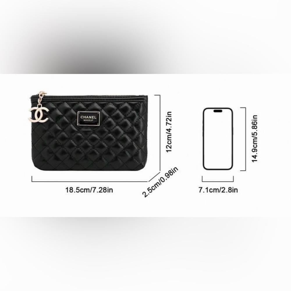 CHANEL MAKEUP Collectors Black Quilted Pouch with Gold Accents - Picture 5 of 7